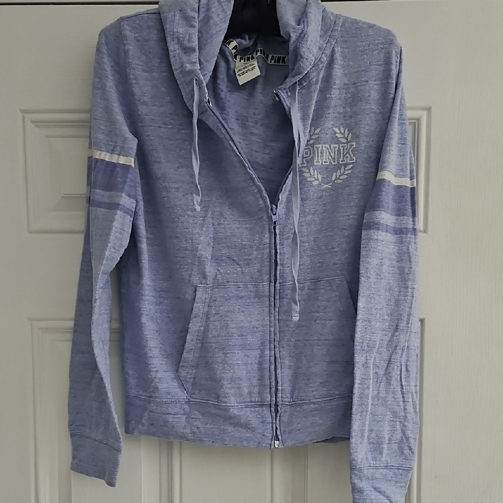PINK Victoria's Secret Light Blue Zip-Up Hoodie